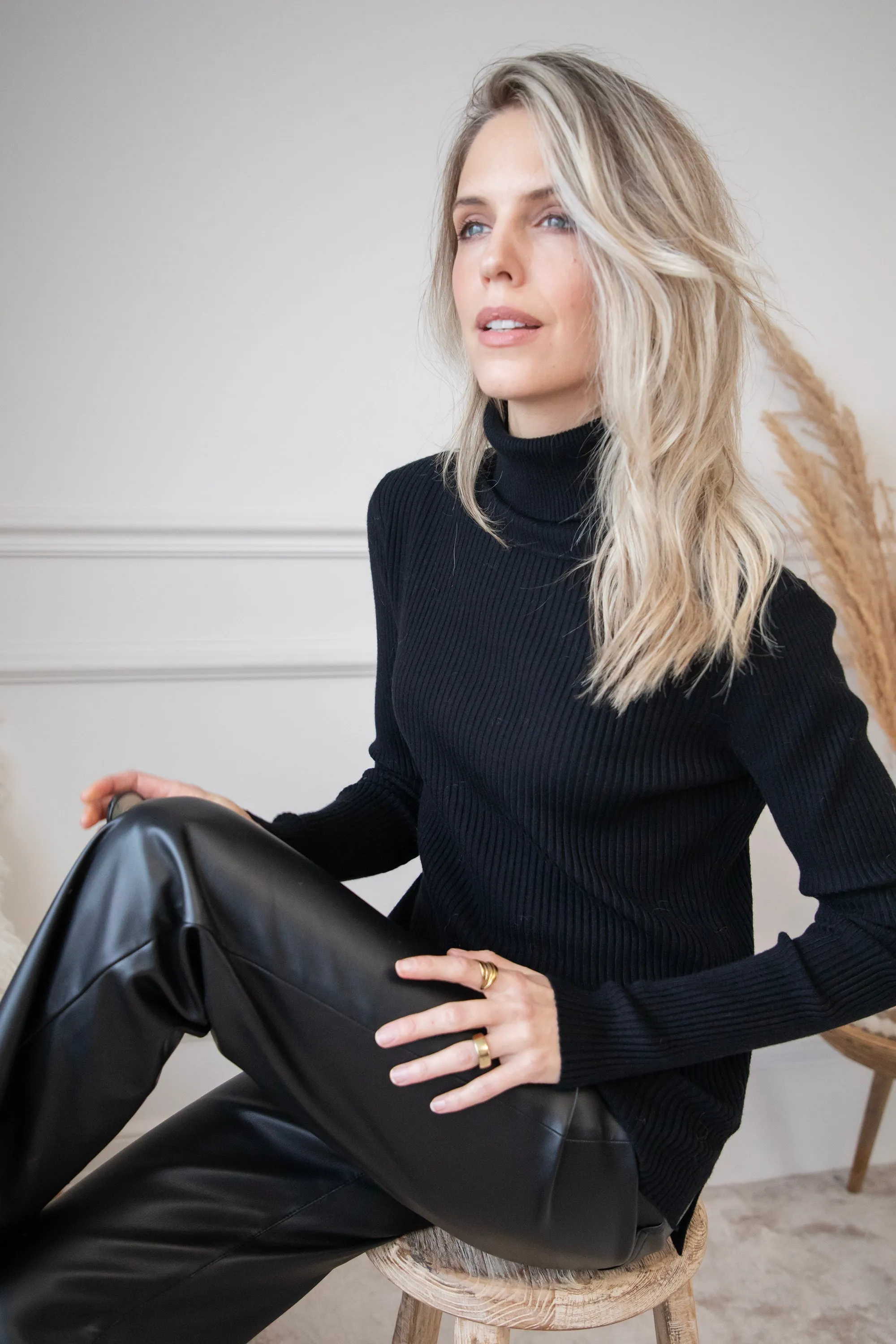Maxime Turtle Neck Black - Trui