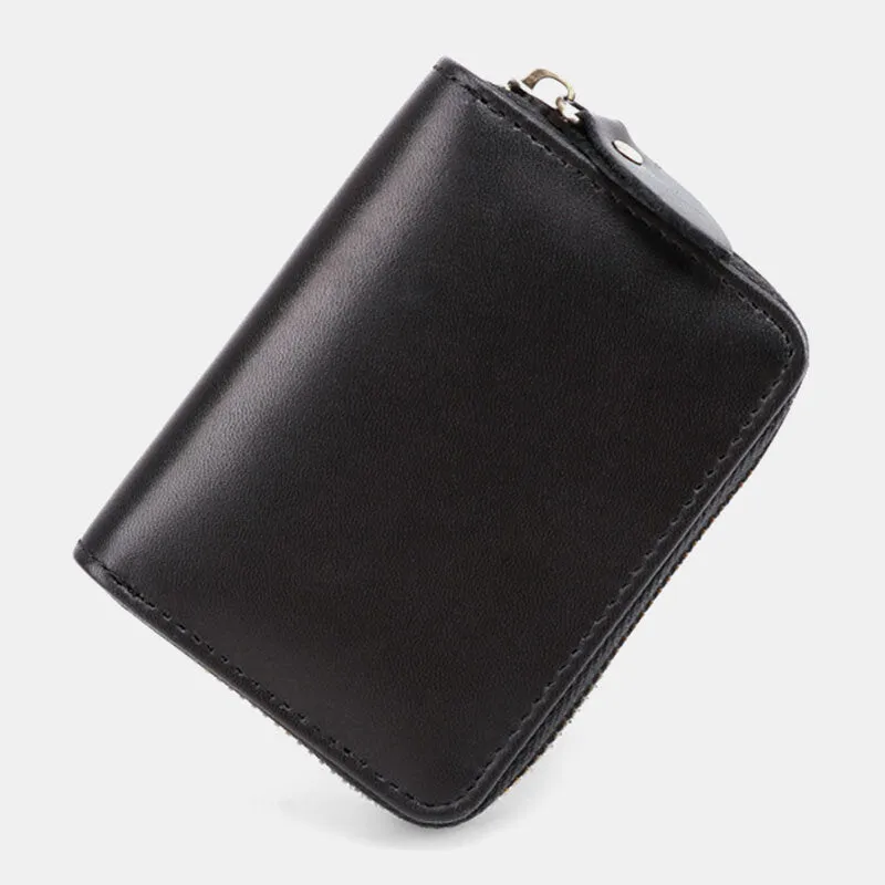 Men Cowhide Organ Wallet RFID Anti-magnetic Multi-card Slot Card Holder Money Clip Card Case