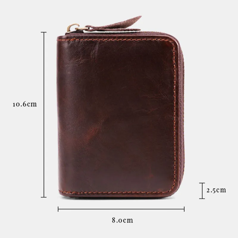 Men Cowhide Organ Wallet RFID Anti-magnetic Multi-card Slot Card Holder Money Clip Card Case