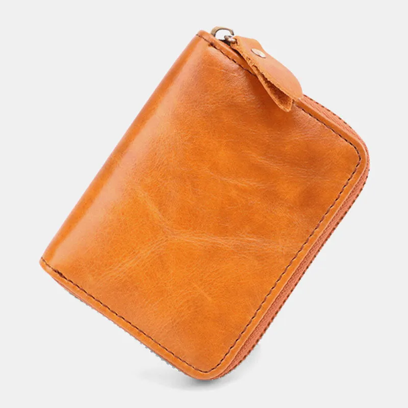 Men Cowhide Organ Wallet RFID Anti-magnetic Multi-card Slot Card Holder Money Clip Card Case