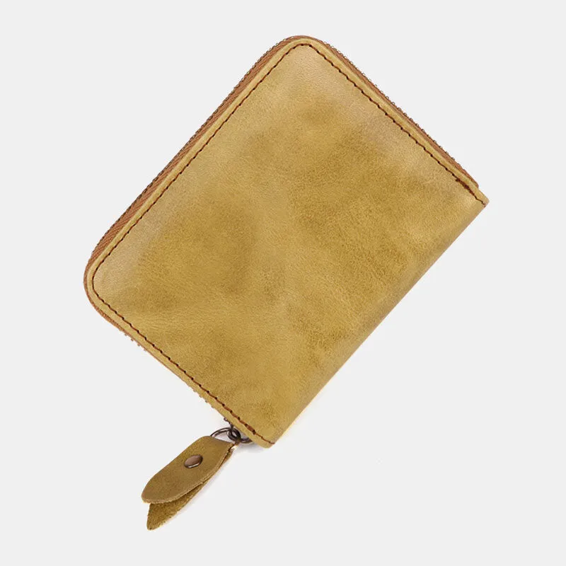Men Cowhide Organ Wallet RFID Anti-magnetic Multi-card Slot Card Holder Money Clip Card Case