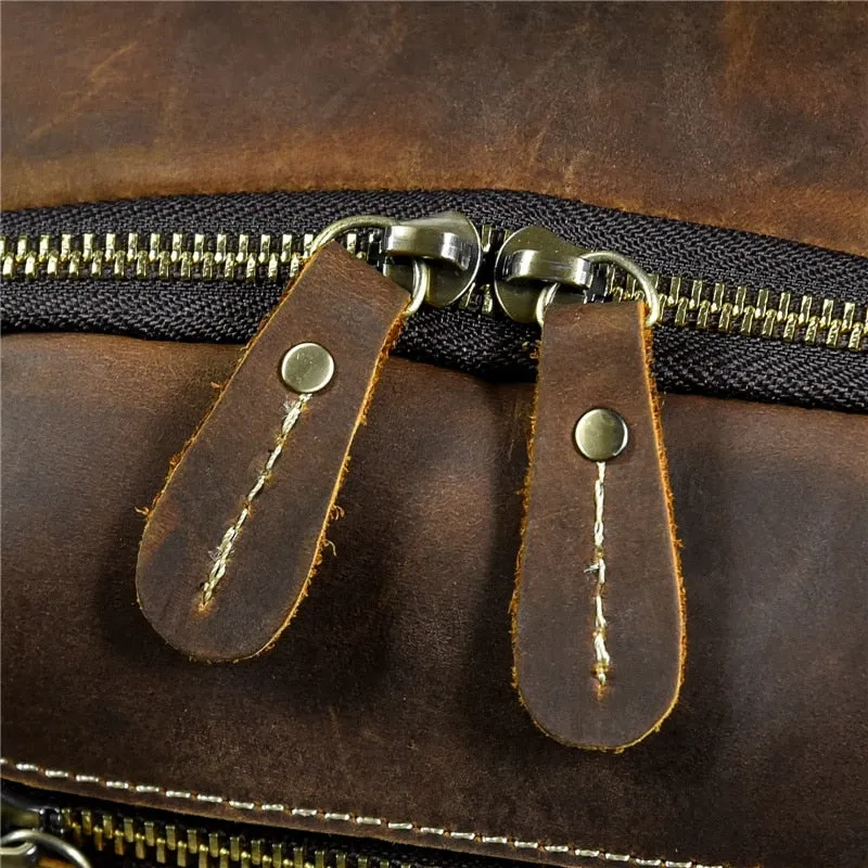 Men Leather Backpack Retro Luxury