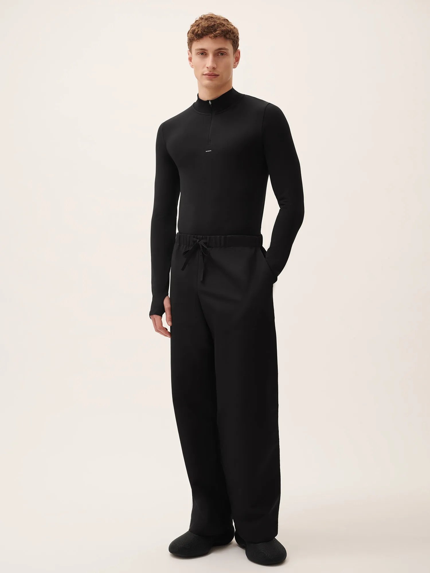 Men's (gaia)PLNT Nylon Straight Leg Track Pants—Black