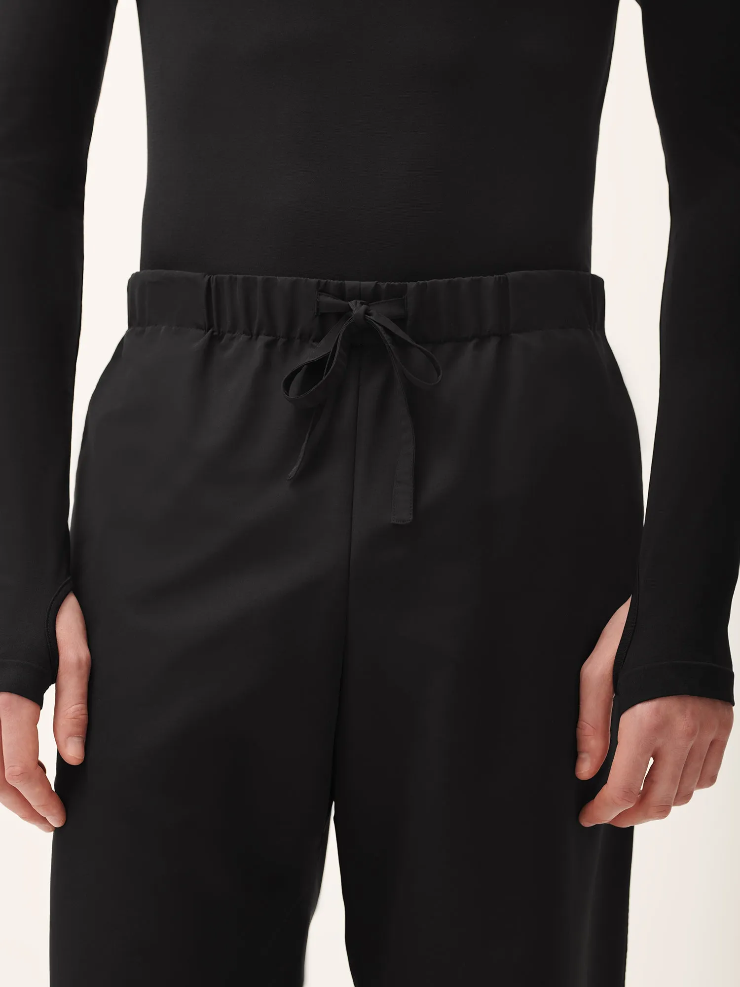 Men's (gaia)PLNT Nylon Straight Leg Track Pants—Black