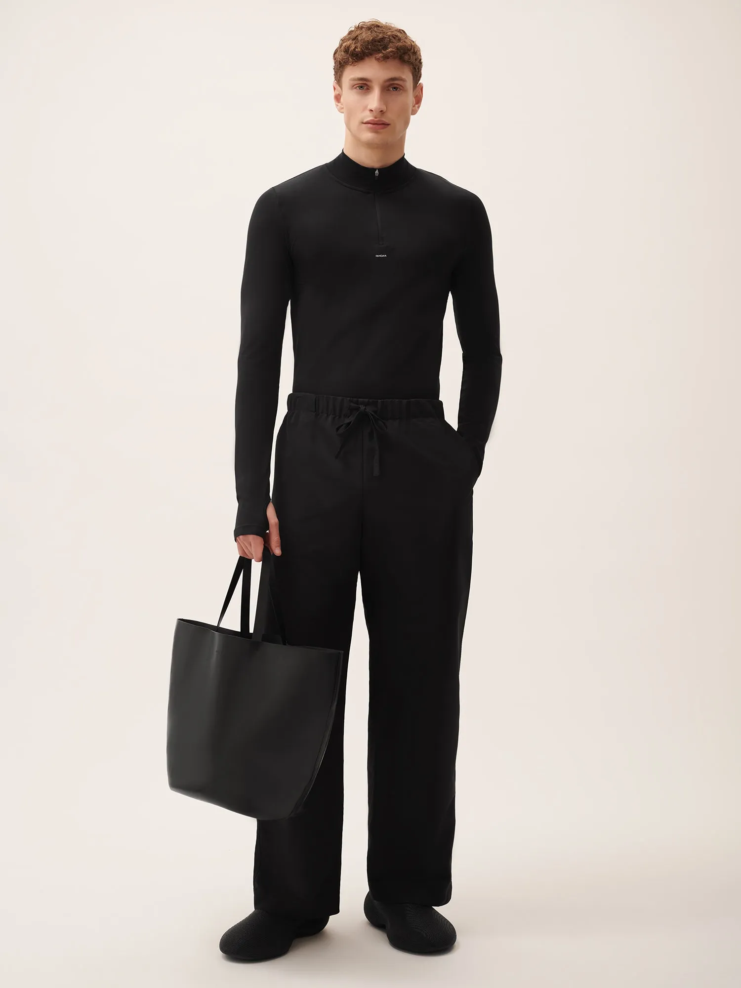 Men's (gaia)PLNT Nylon Straight Leg Track Pants—Black