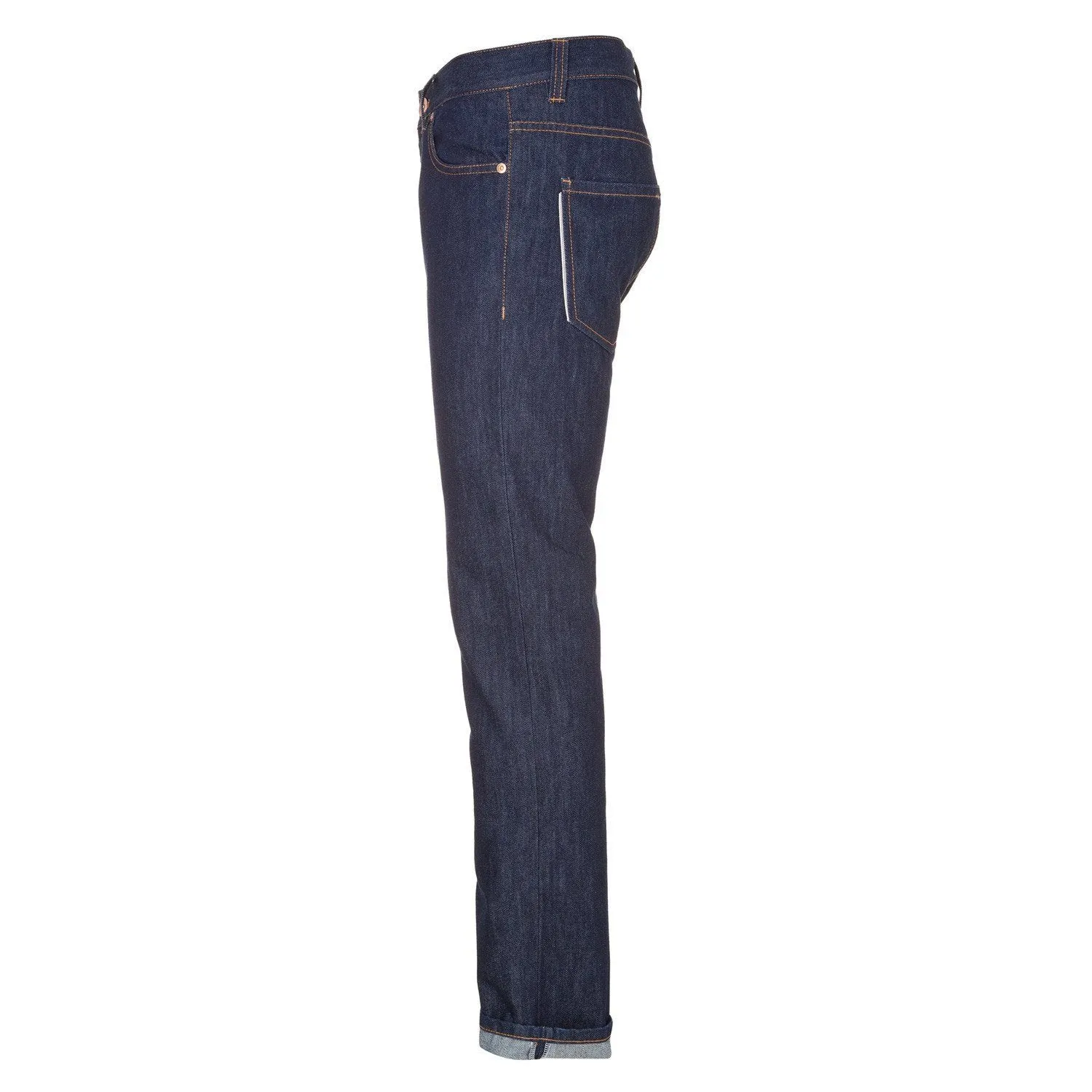 Mens Slim Straight Jeans Button Fly - Raw One Wash