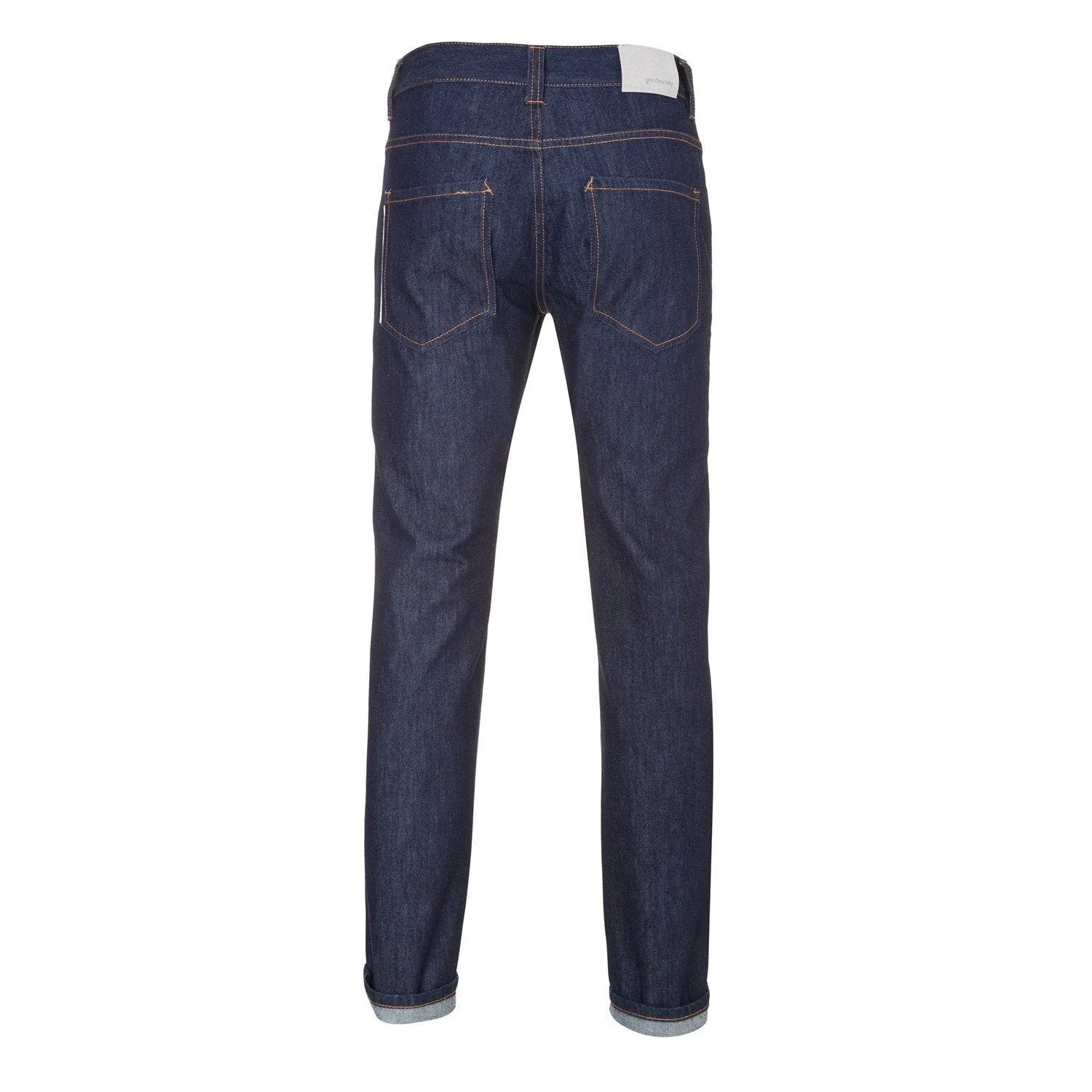 Mens Slim Straight Jeans Button Fly - Raw One Wash