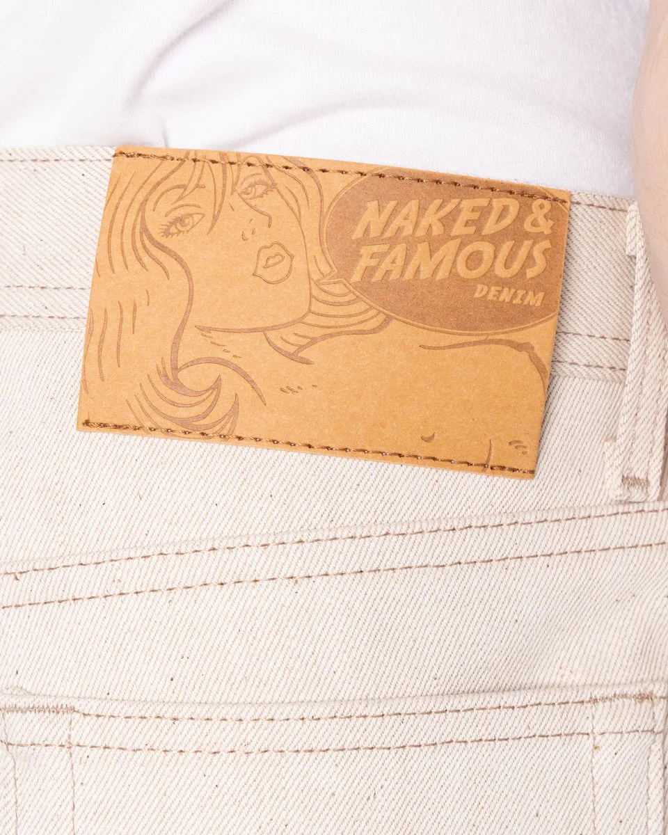 Naked & Famous Denim Weird Guy Regular Tapered Mens Jeans - All Natural Ecru Foxfibre® Selvedge