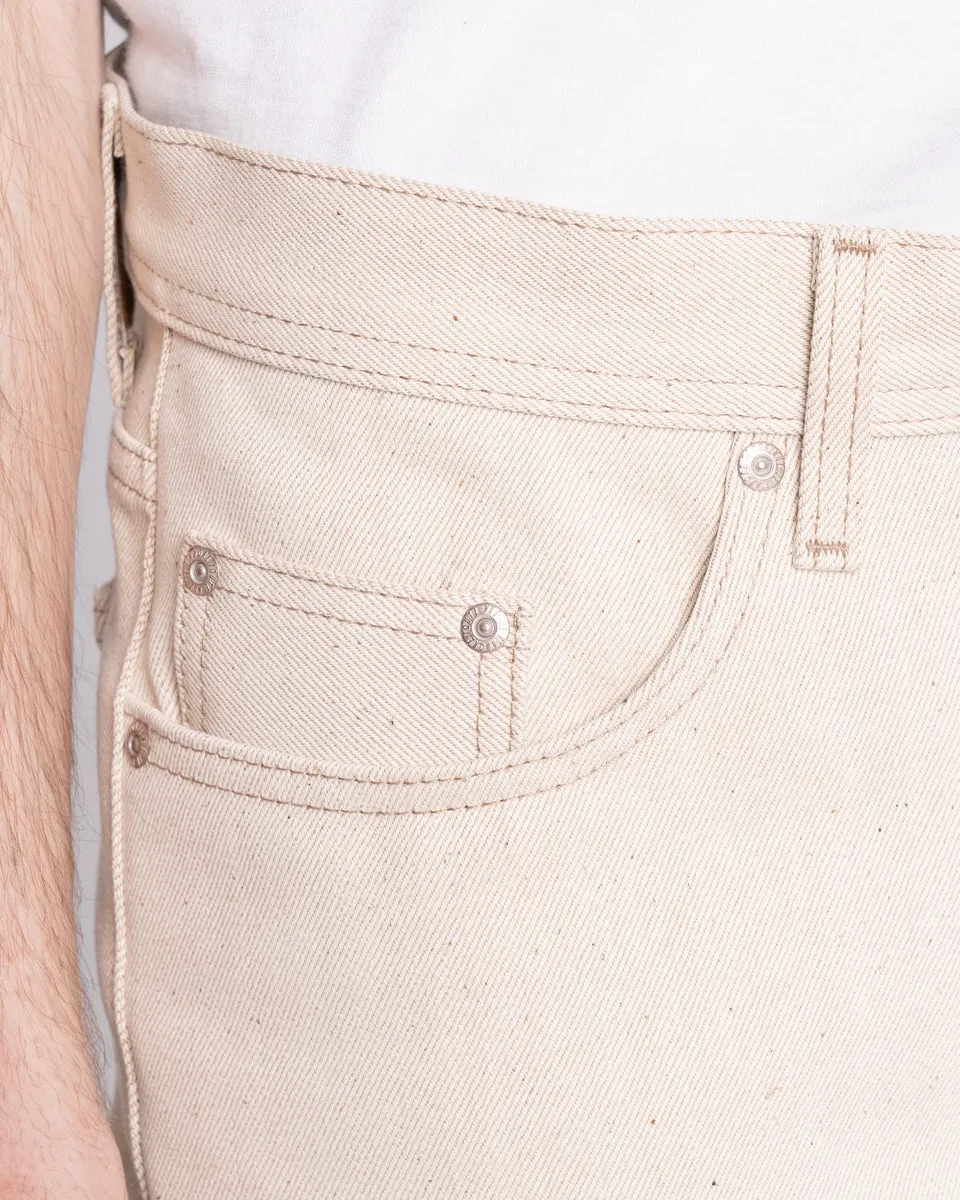 Naked & Famous Denim Weird Guy Regular Tapered Mens Jeans - All Natural Ecru Foxfibre® Selvedge