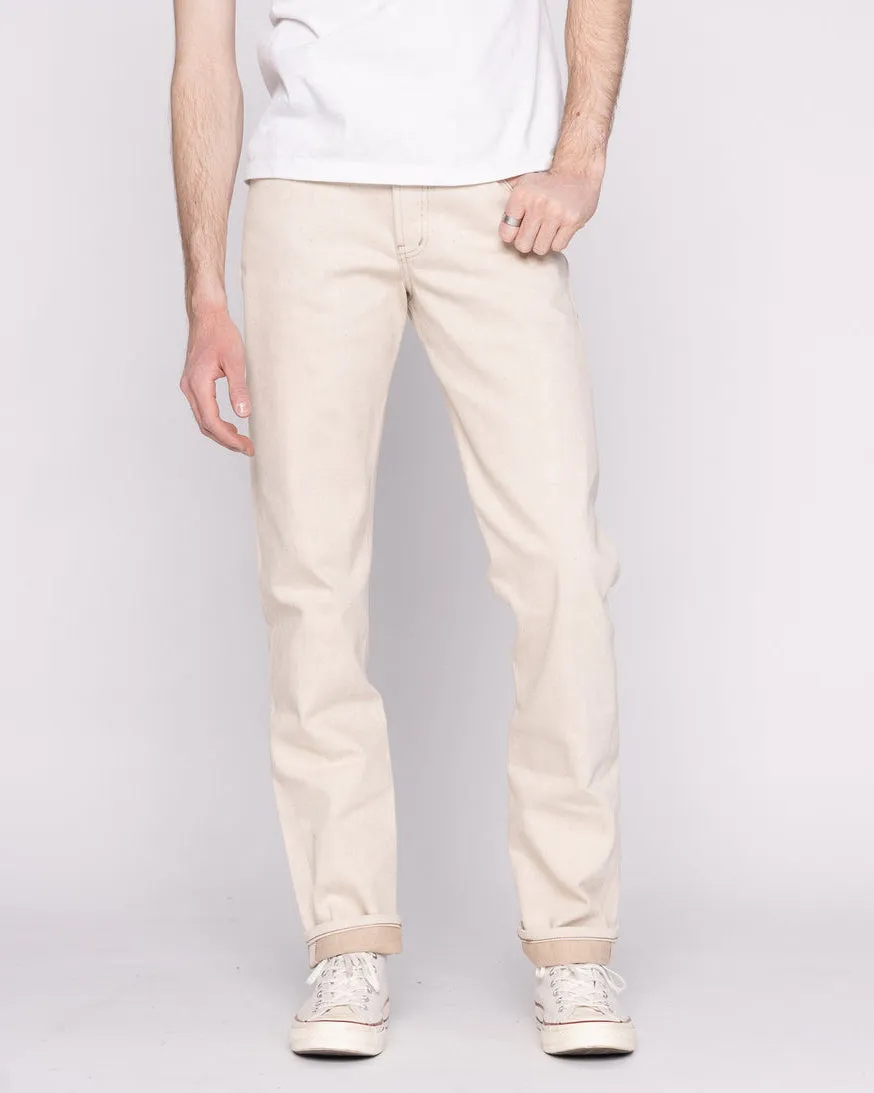 Naked & Famous Denim Weird Guy Regular Tapered Mens Jeans - All Natural Ecru Foxfibre® Selvedge