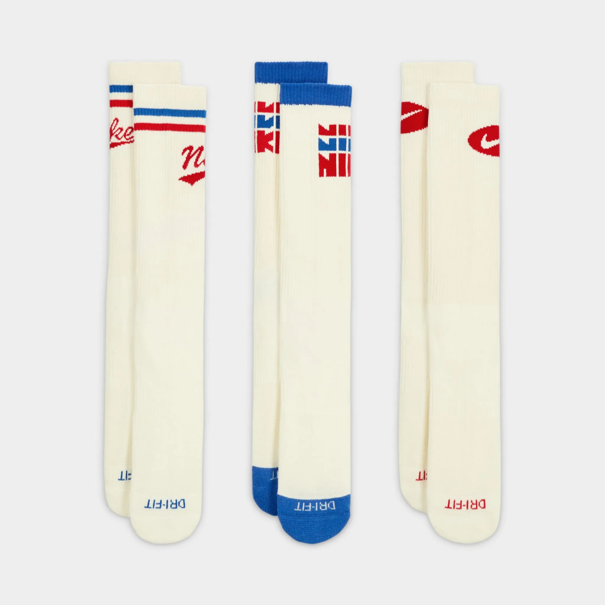 Nike ED Plus Cushioned Retro Crew Socks-3 Pack / Multi-color