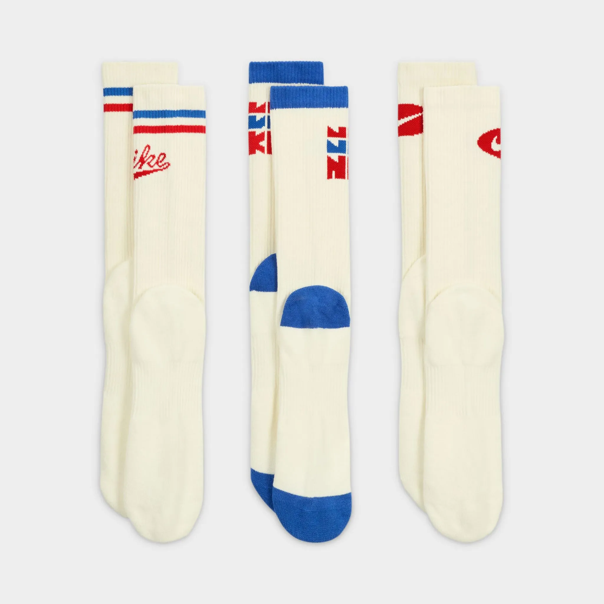 Nike ED Plus Cushioned Retro Crew Socks-3 Pack / Multi-color