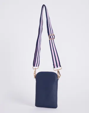 On The Go Bag - Navy/Navy Pink Stripe