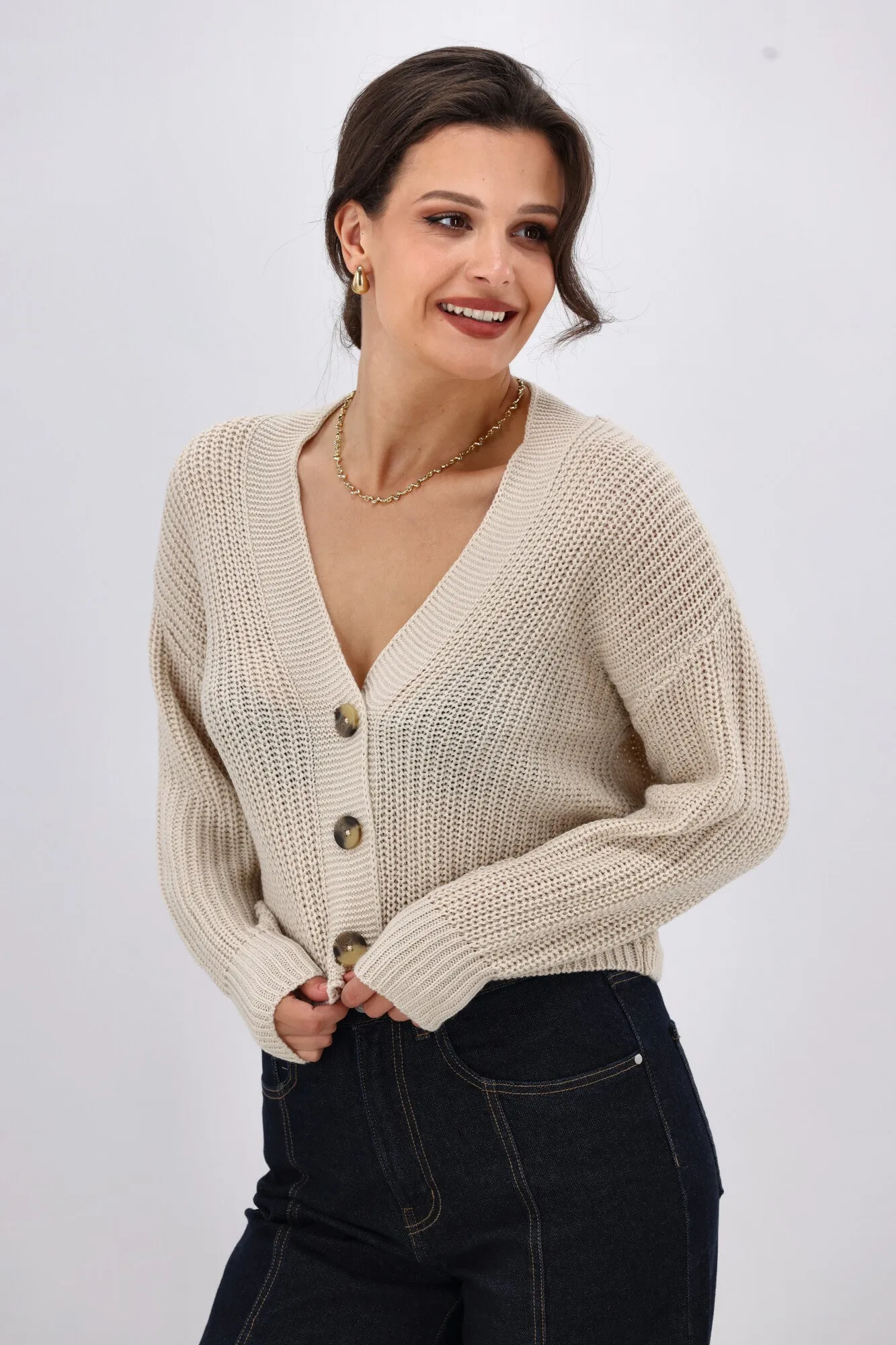 ONLY Carol Nice L/S Cardigan Pumice Stone