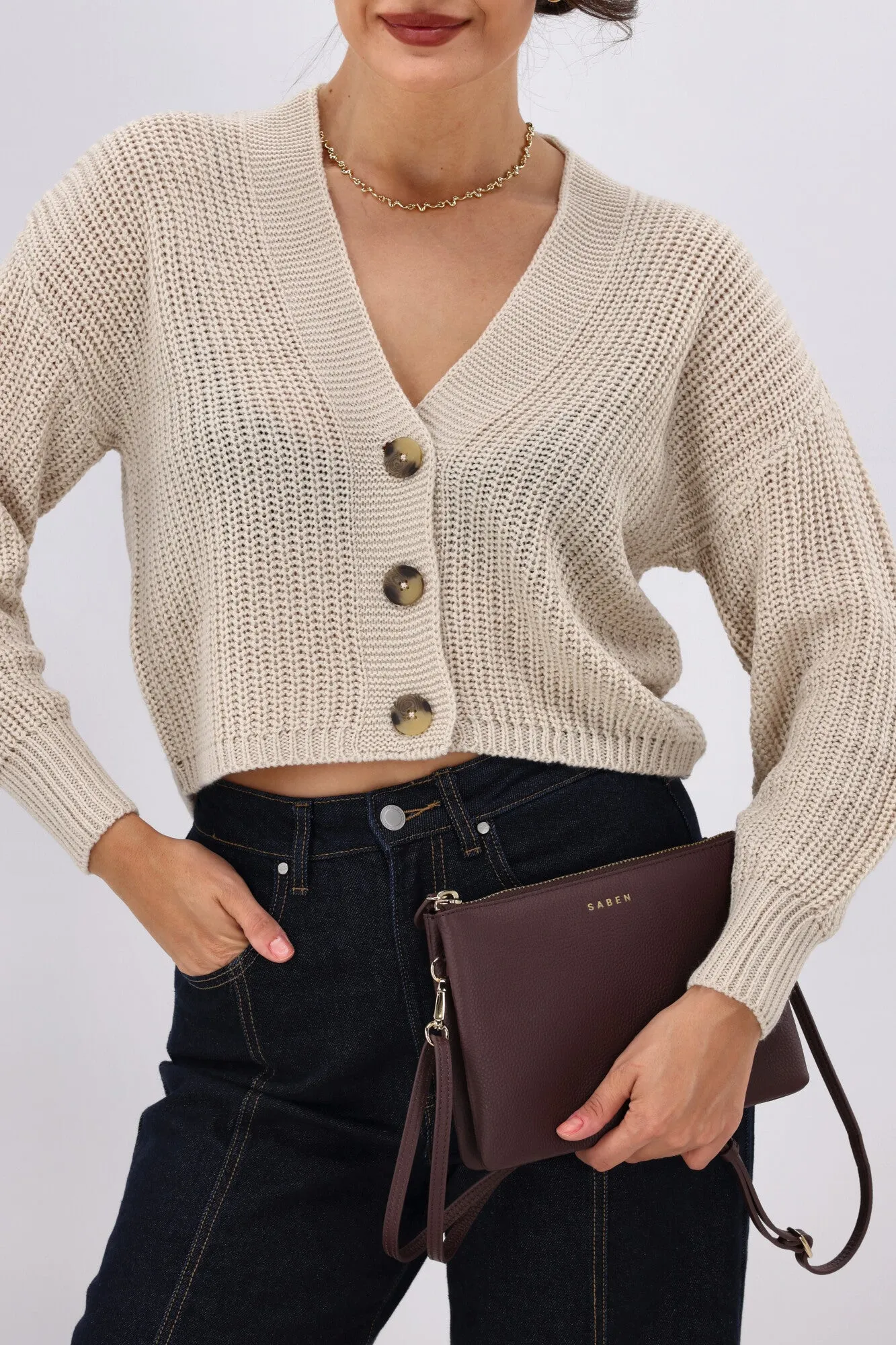 ONLY Carol Nice L/S Cardigan Pumice Stone