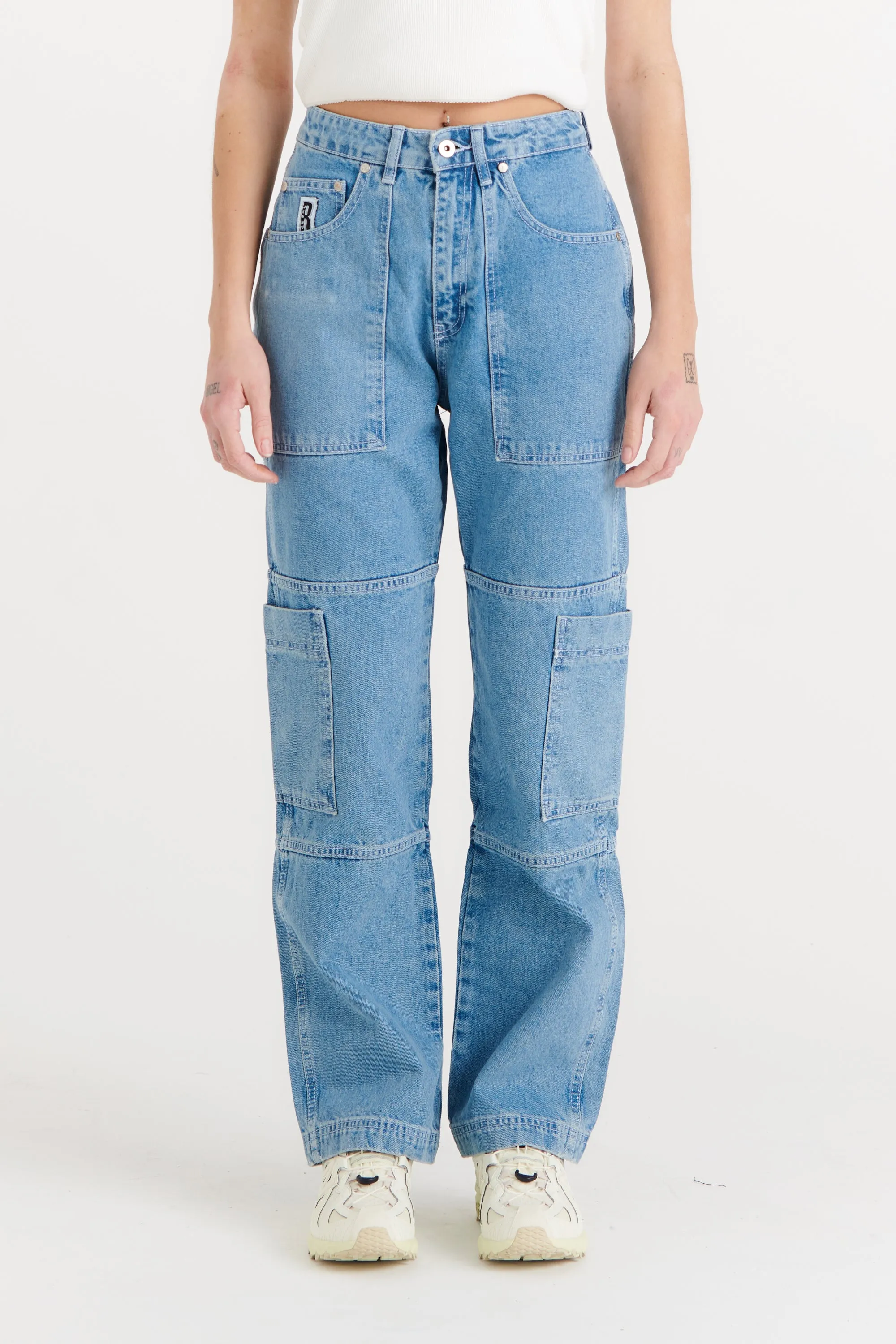 Organic Combat Jeans Light Blue