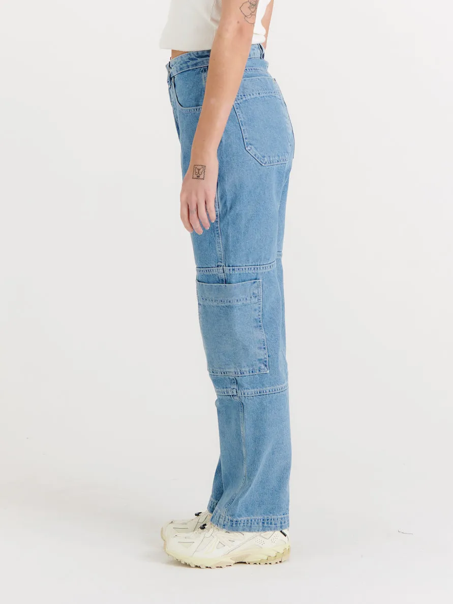 Organic Combat Jeans Light Blue