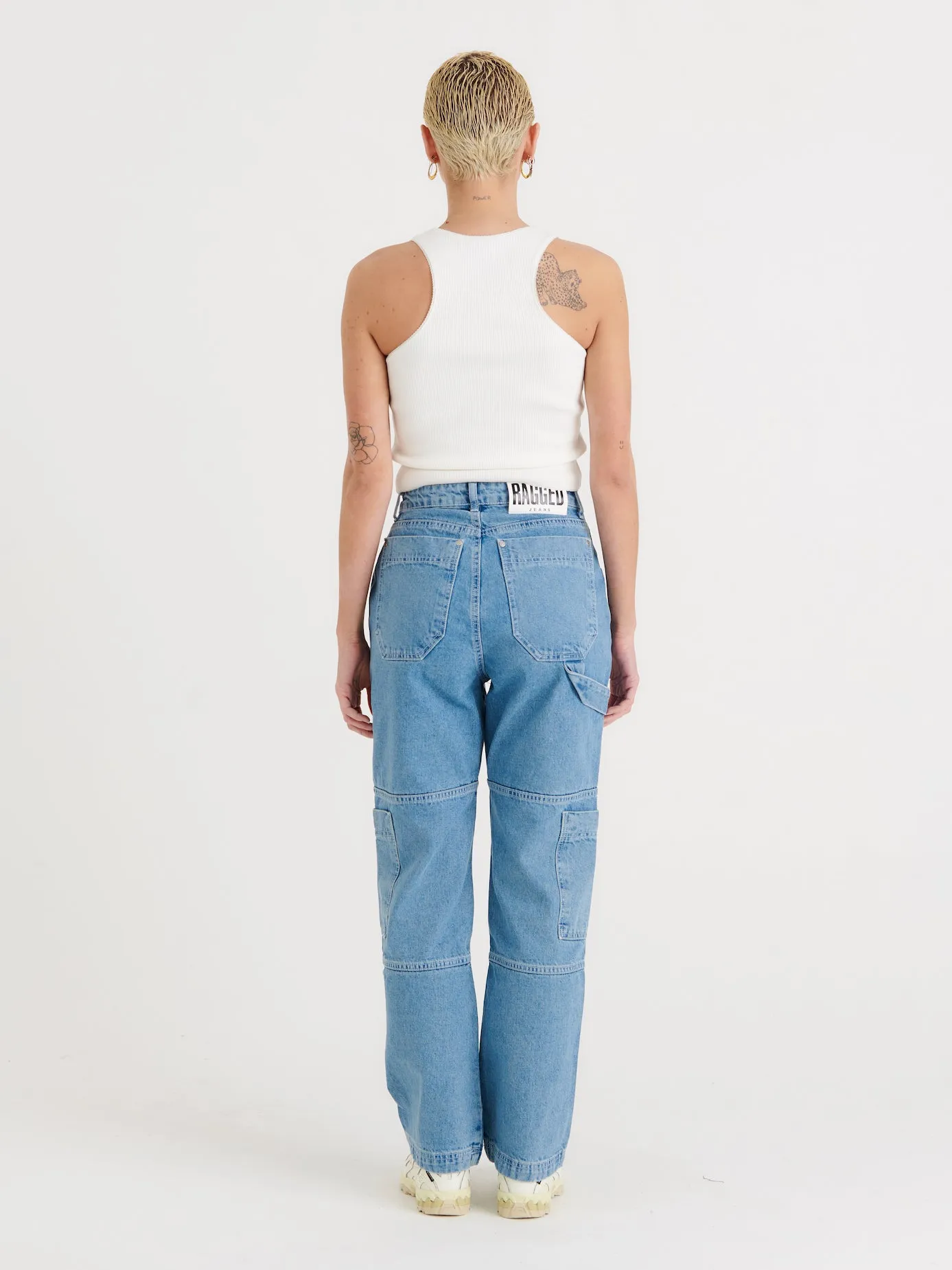 Organic Combat Jeans Light Blue