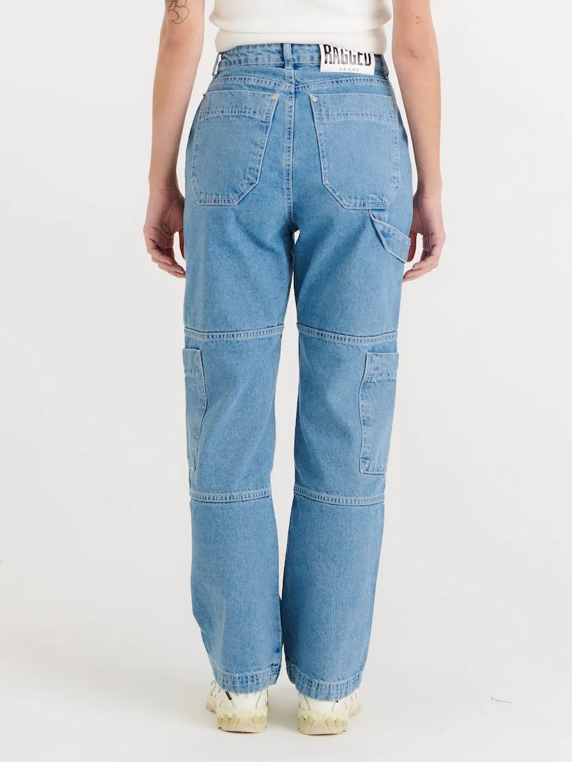Organic Combat Jeans Light Blue