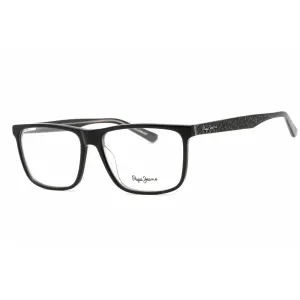 Pepe Jeans Men's Eyeglasses - Black Plastic Rectangular Full Rim Frame | PJ3376 C5