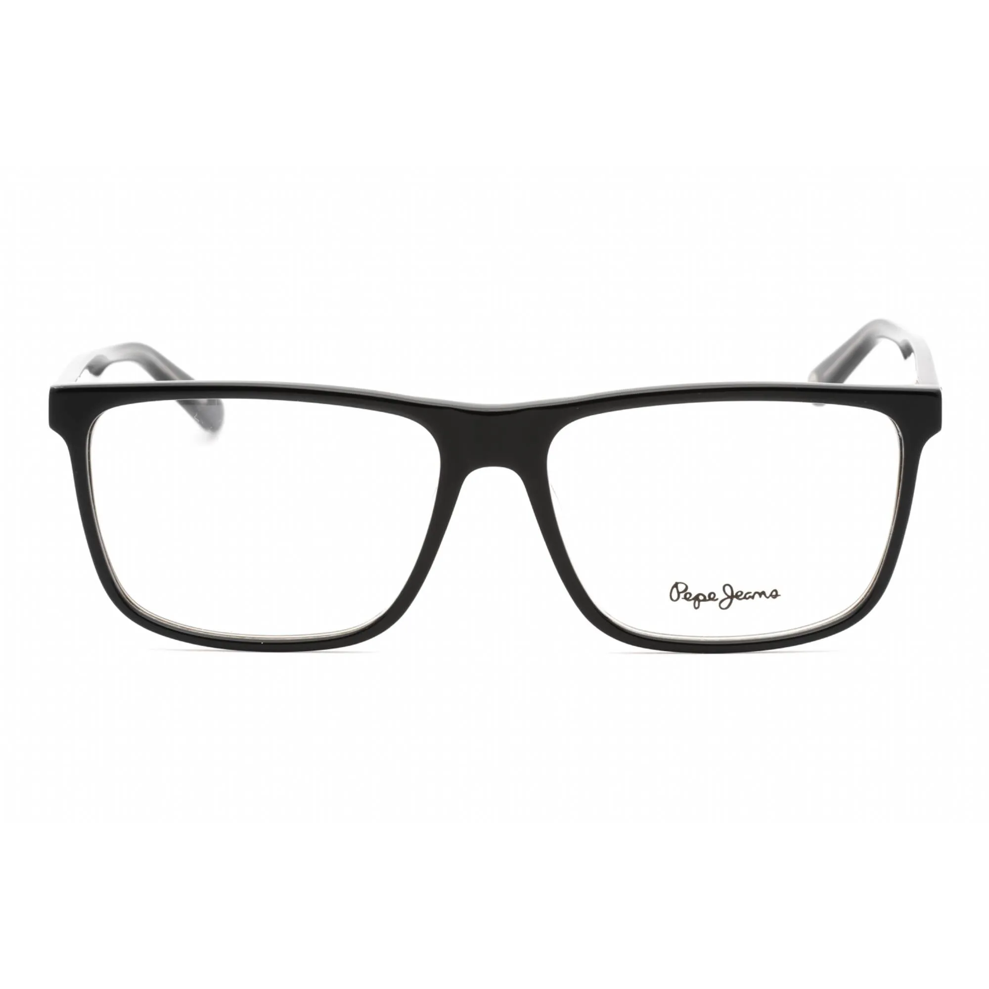 Pepe Jeans Men's Eyeglasses - Black Plastic Rectangular Full Rim Frame | PJ3376 C5