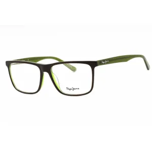 Pepe Jeans Men's Eyeglasses - Brown Plastic Rectangular Full Rim Frame | PJ3376 C3