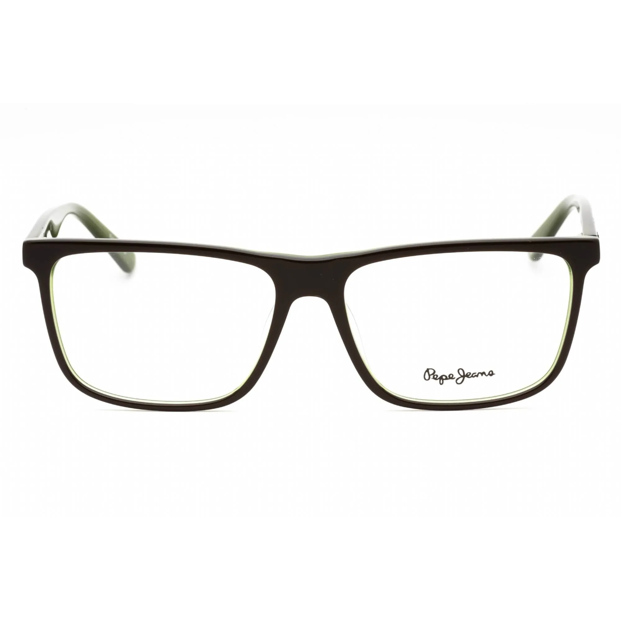 Pepe Jeans Men's Eyeglasses - Brown Plastic Rectangular Full Rim Frame | PJ3376 C3