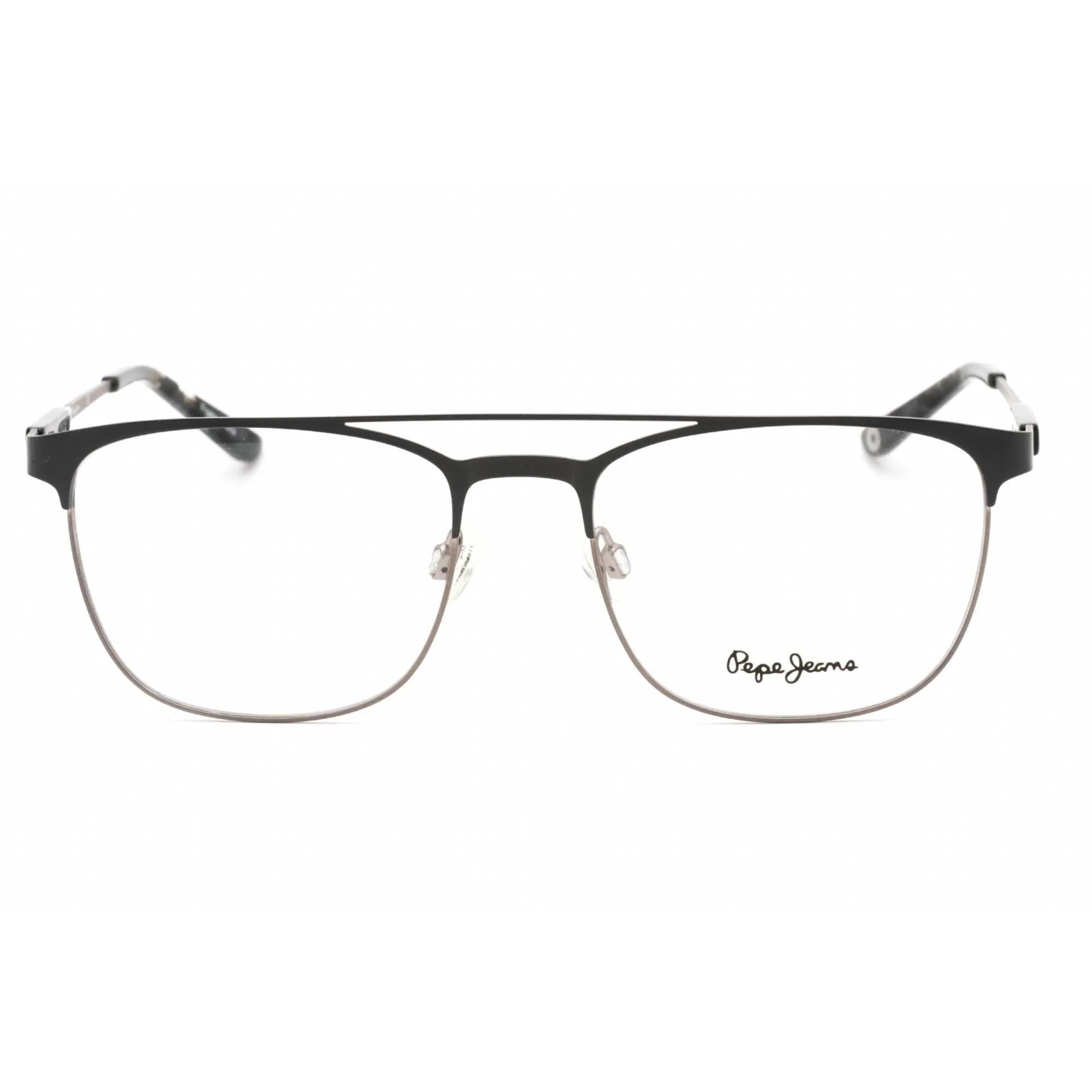 Pepe Jeans Men's Eyeglasses - Grey Metal Rectangular Frame Clear Demo Lens | PJ1302 C2