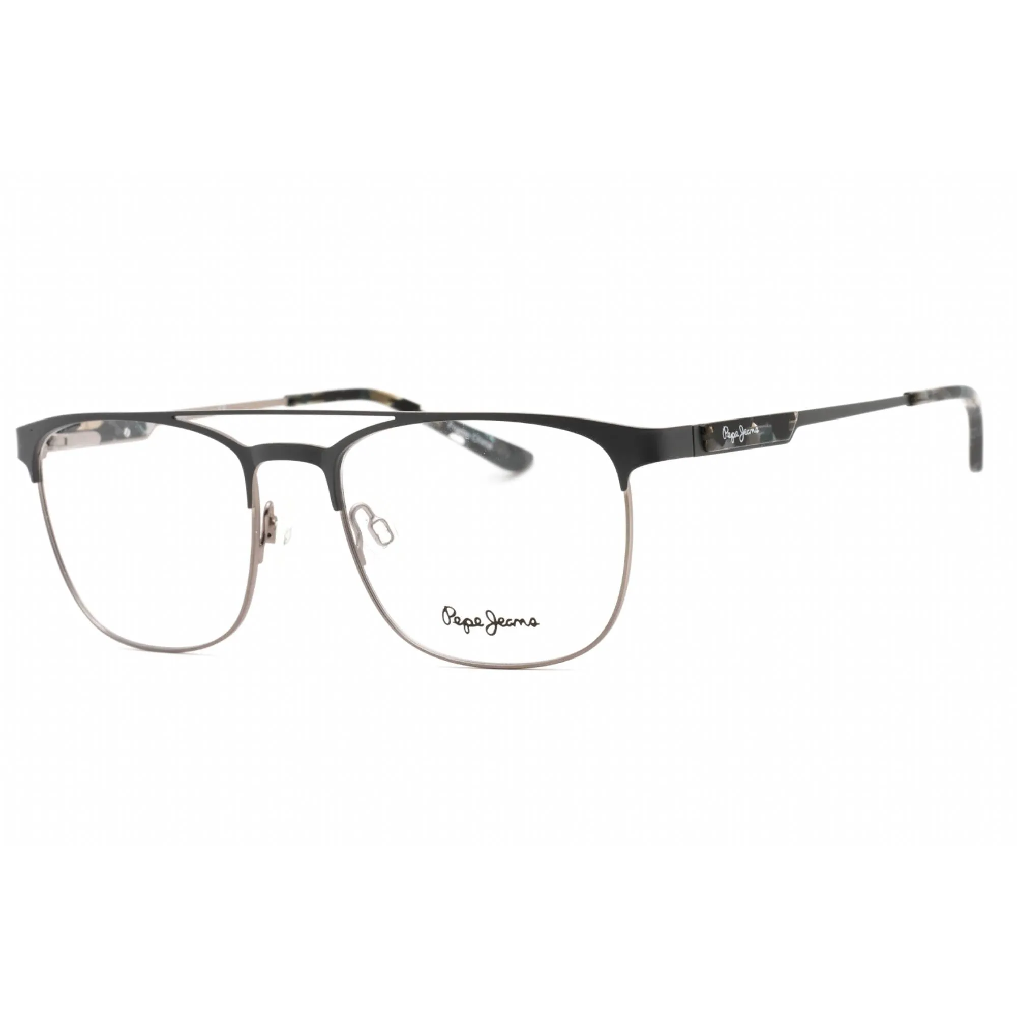 Pepe Jeans Men's Eyeglasses - Grey Metal Rectangular Frame Clear Demo Lens | PJ1302 C2