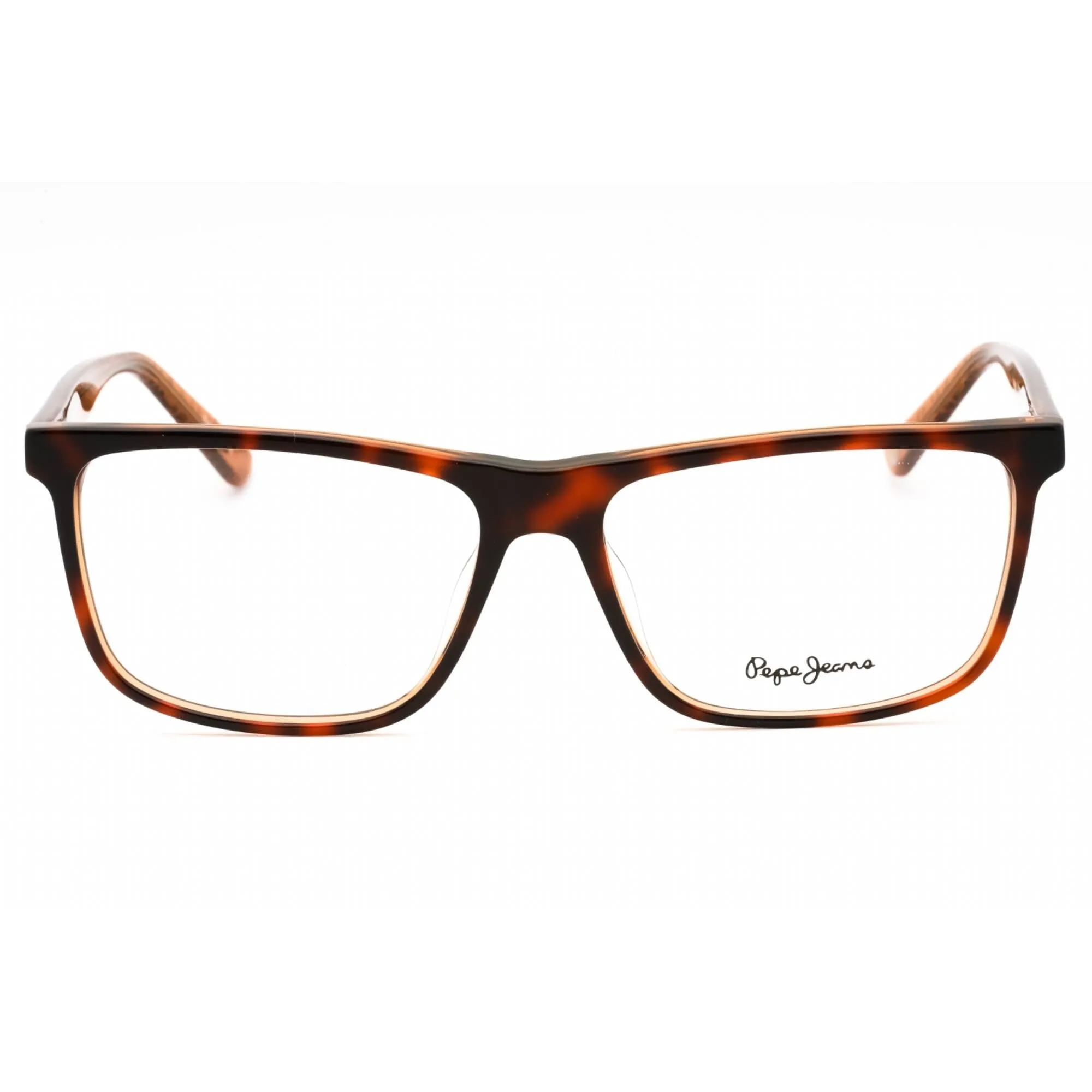 Pepe Jeans Men's Eyeglasses - Tortoise Plastic Rectangular Full Rim Frame | PJ3376 C2
