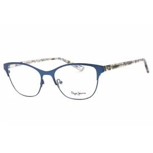 Pepe Jeans Women's Eyeglasses - Blue Metal Cat Eye Frame Clear Demo Lens | PJ1386 C2