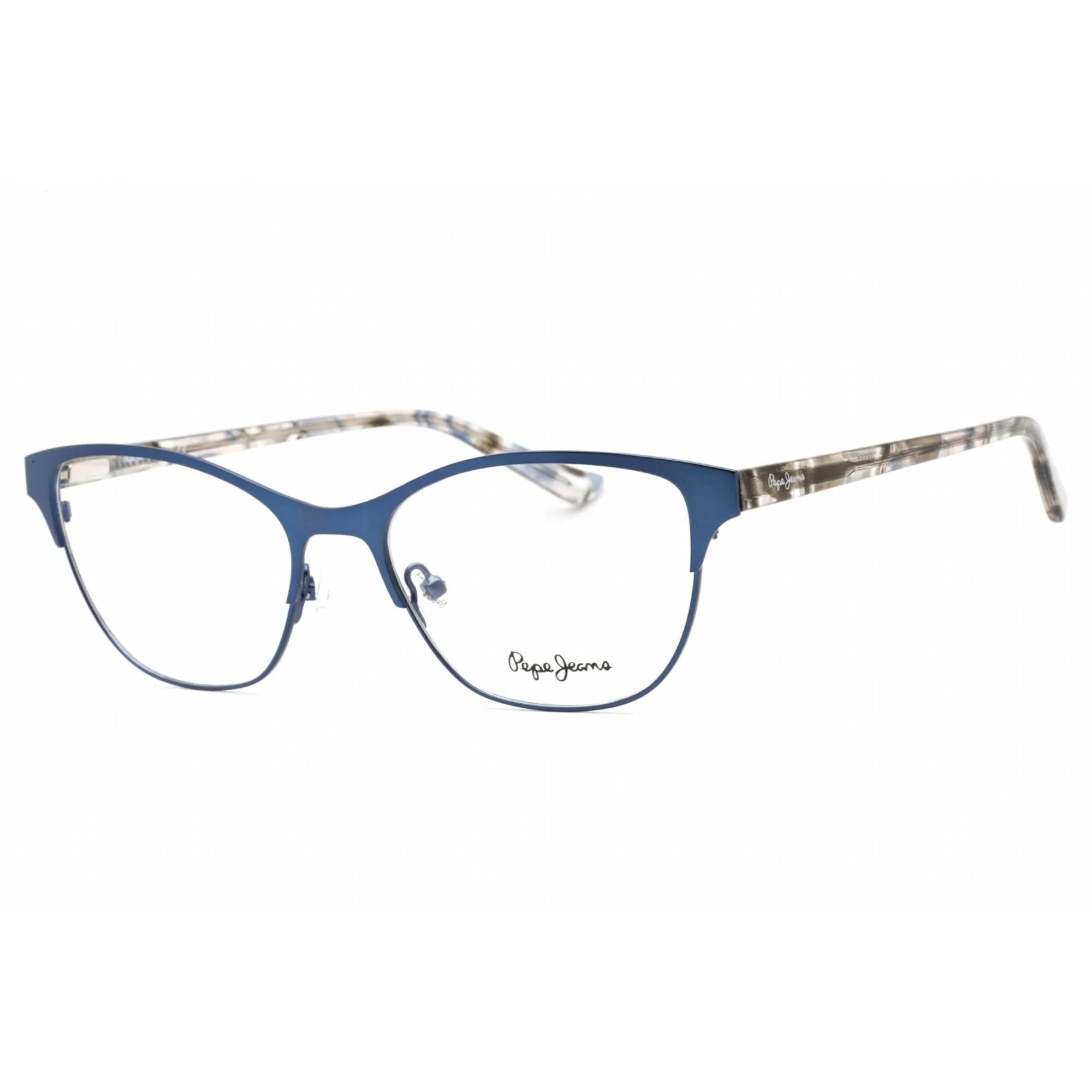 Pepe Jeans Women's Eyeglasses - Blue Metal Cat Eye Frame Clear Demo Lens | PJ1386 C2