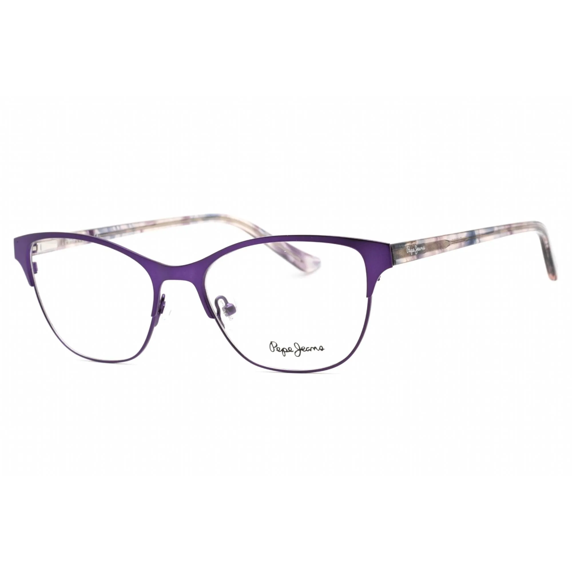 Pepe Jeans Women's Eyeglasses - Purple Metal Cat Eye Frame Clear Demo Lens | PJ1386 C3