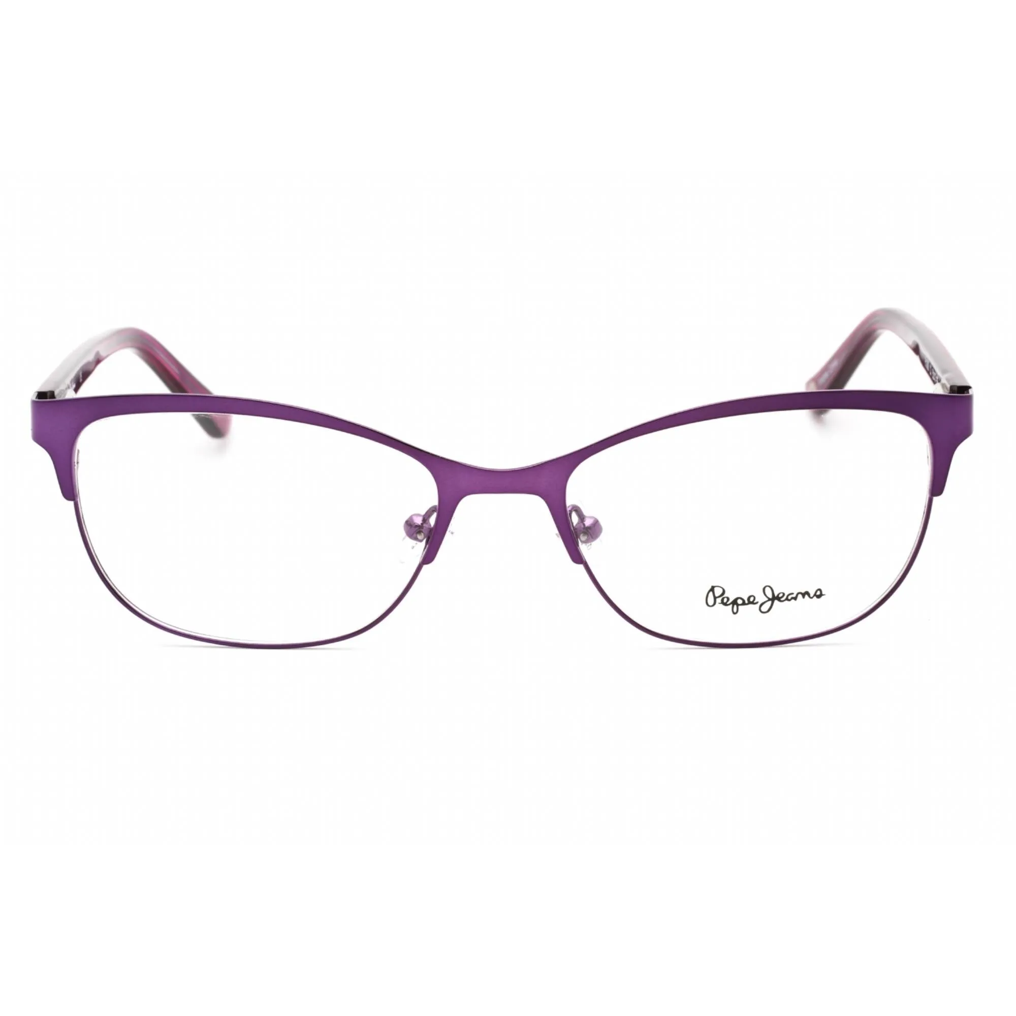 Pepe Jeans Women's Eyeglasses - Purple Metal Cat Eye Frame Clear Demo Lens | PJ1389 C3