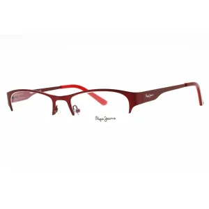 Pepe Jeans Women's Eyeglasses - Red Metal Oval Half Rim Frame | PJ1114 C5