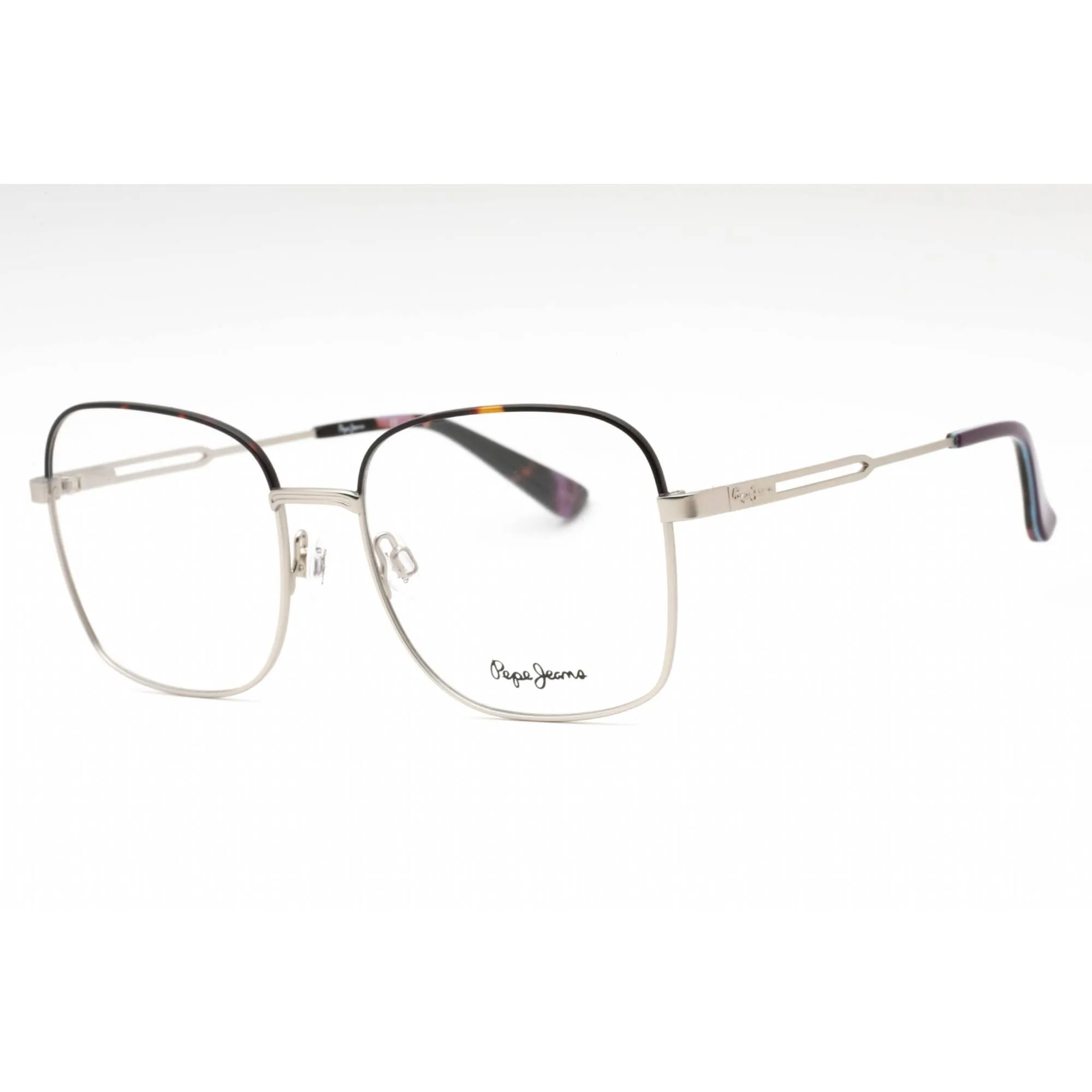 Pepe Jeans Women's Eyeglasses - Satin Silver Metal Square Full Rim Frame | PJ1403 C4