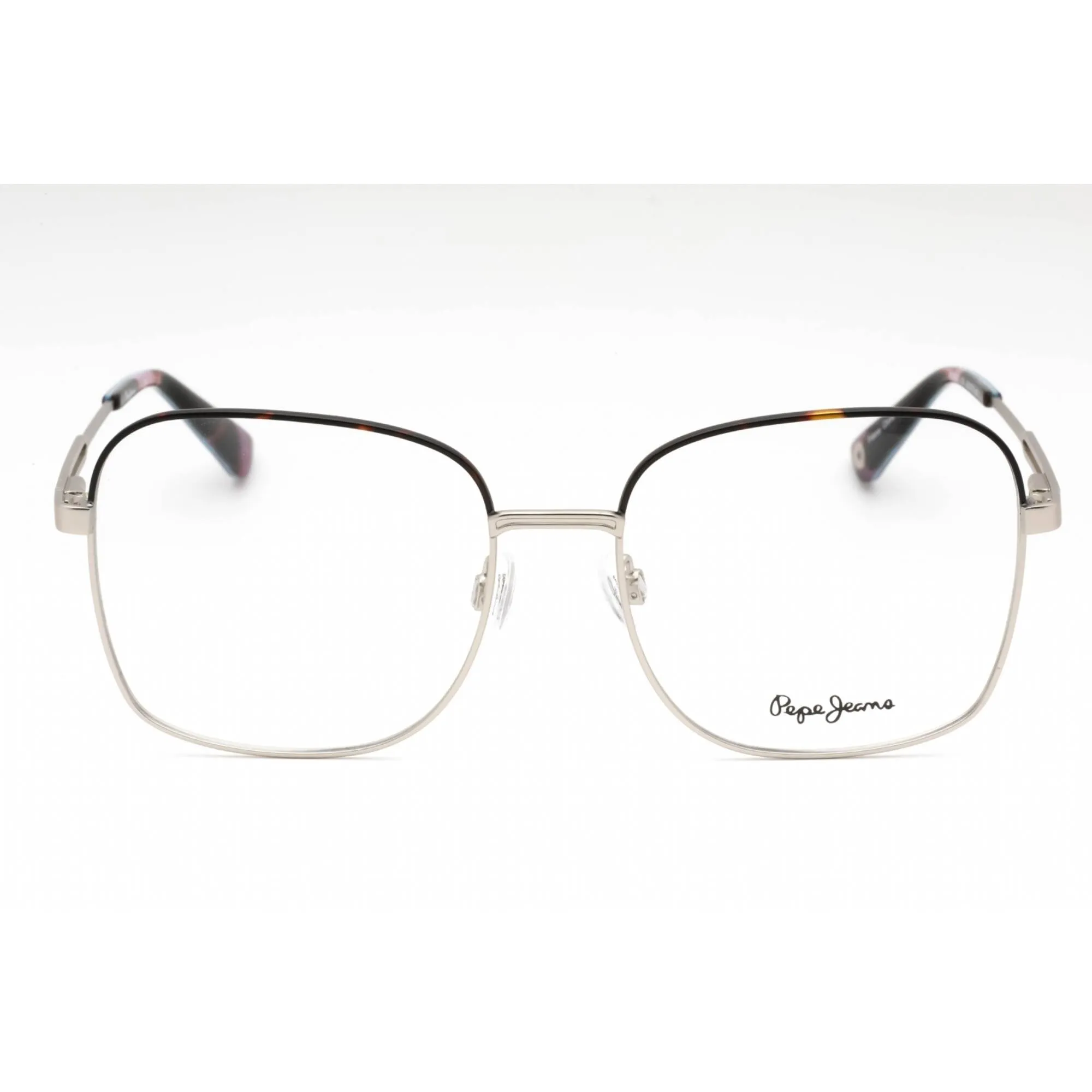 Pepe Jeans Women's Eyeglasses - Satin Silver Metal Square Full Rim Frame | PJ1403 C4