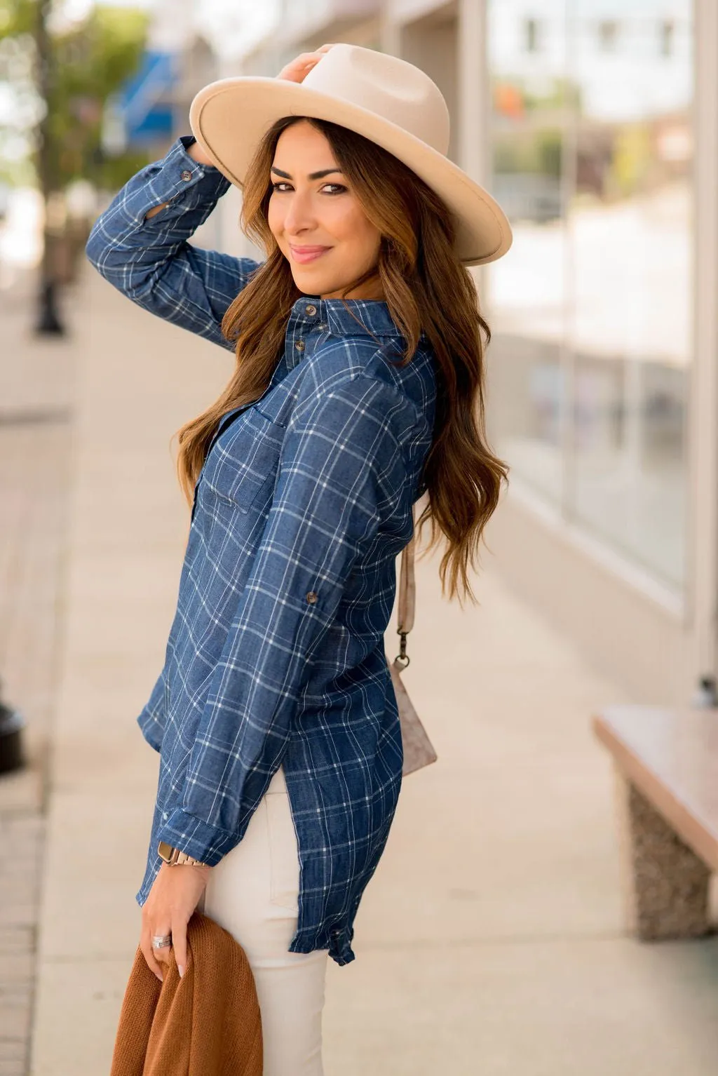 Plaid Denim Tunic