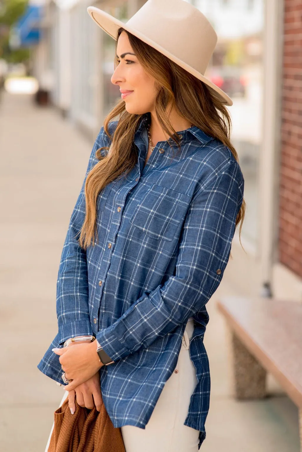 Plaid Denim Tunic