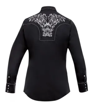 Rangers Remolino 011CA01 Black Western Shirt
