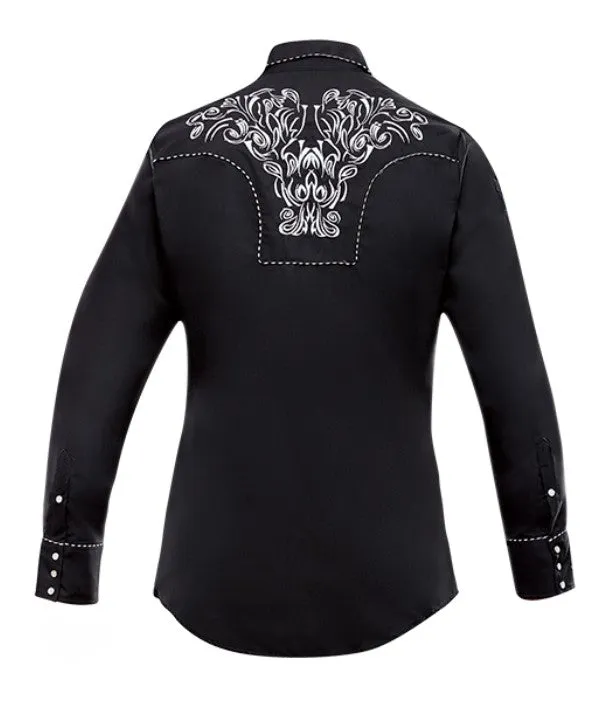 Rangers Remolino 011CA01 Black Western Shirt