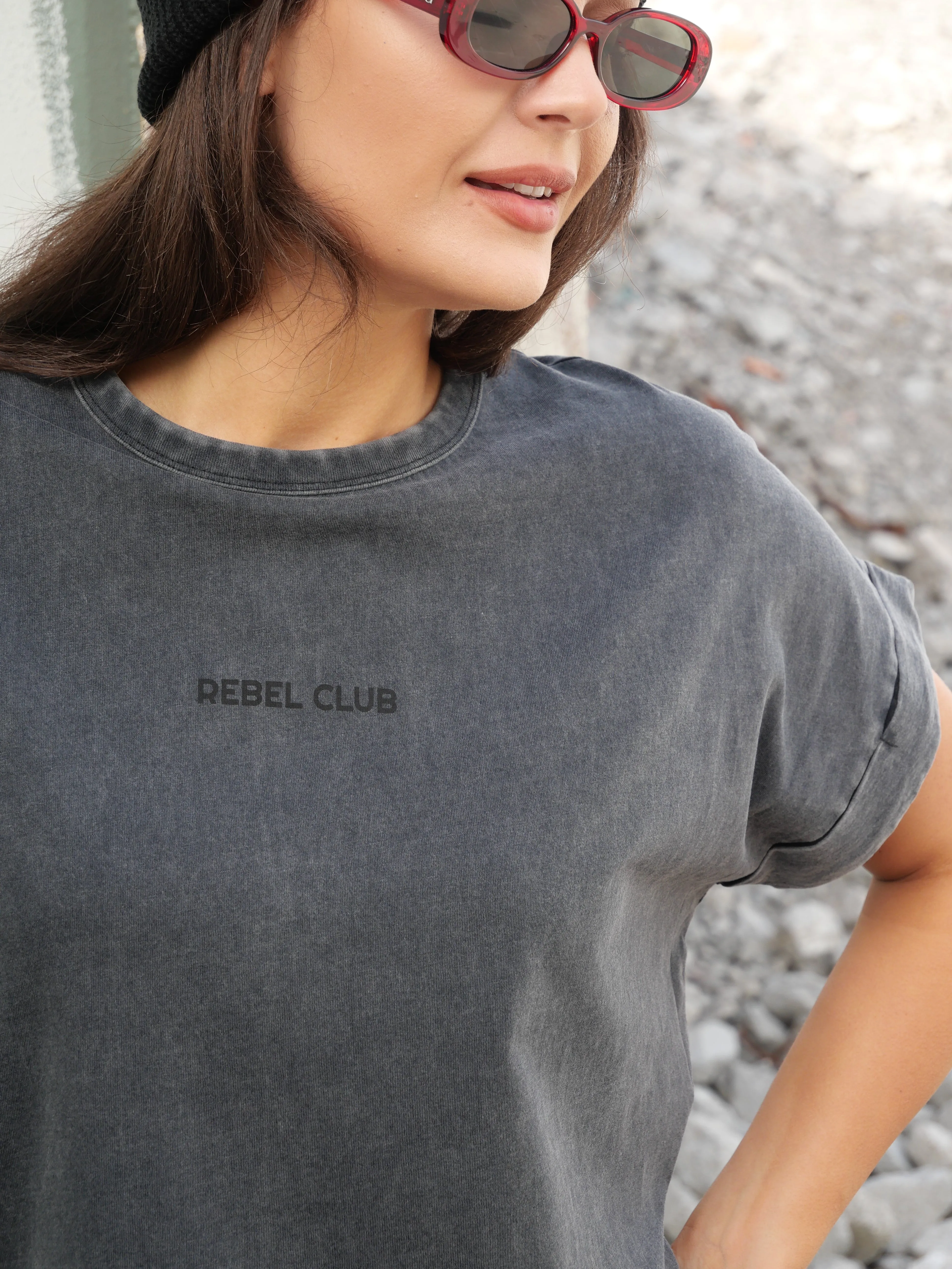 Rebel Club Butterfly Wings Capsleeve Tee Acid Black