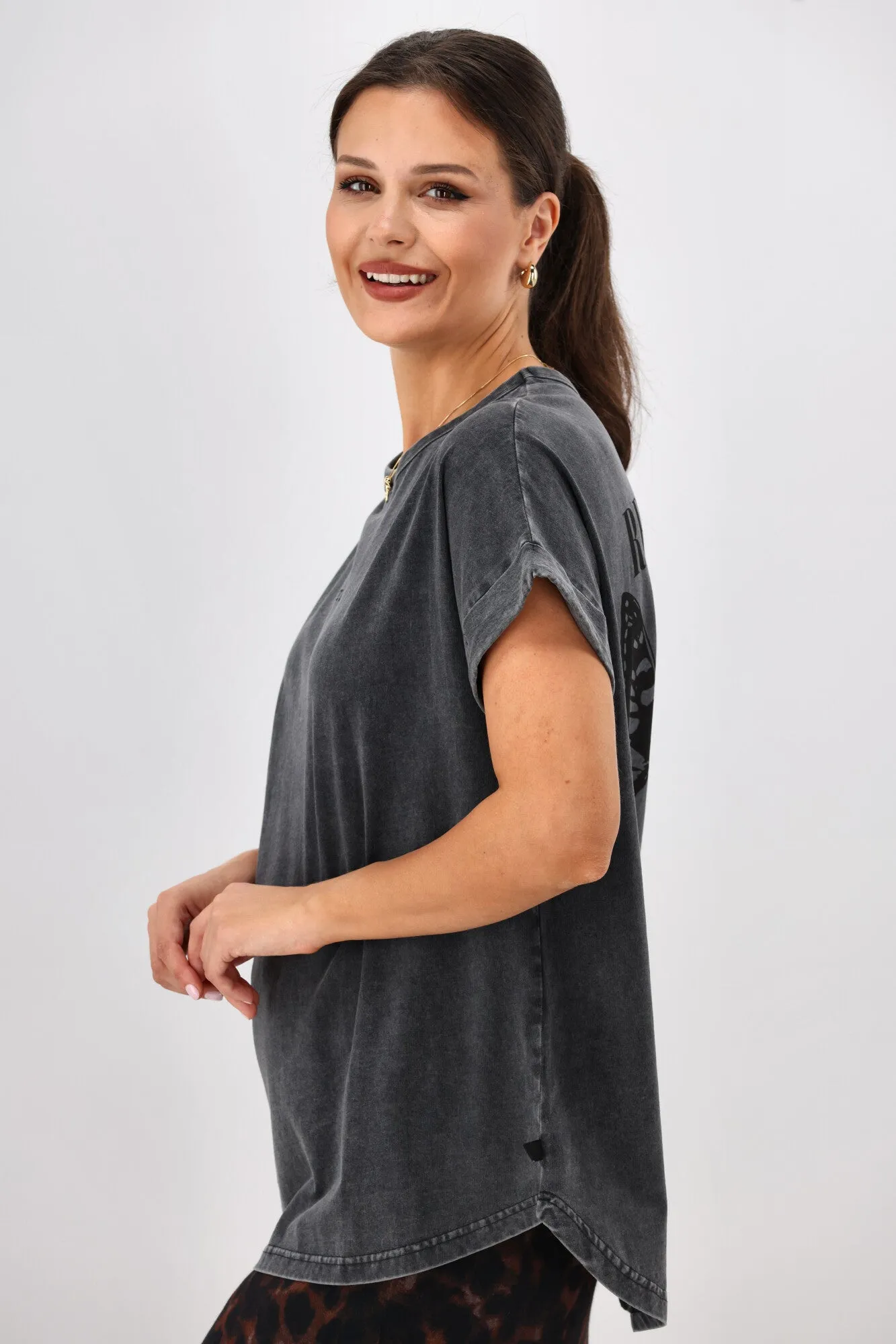 Rebel Club Butterfly Wings Capsleeve Tee Acid Black