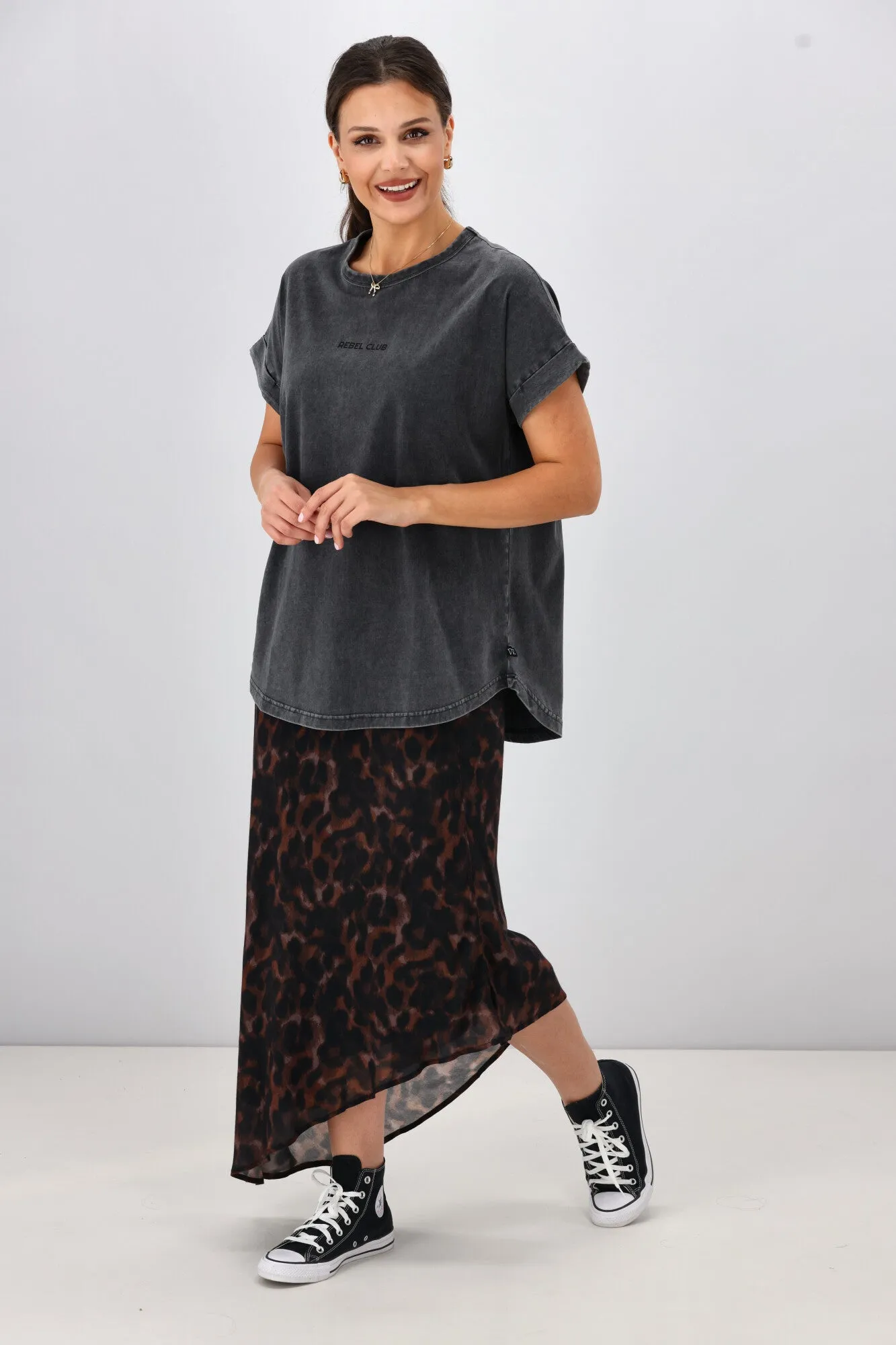 Rebel Club Butterfly Wings Capsleeve Tee Acid Black