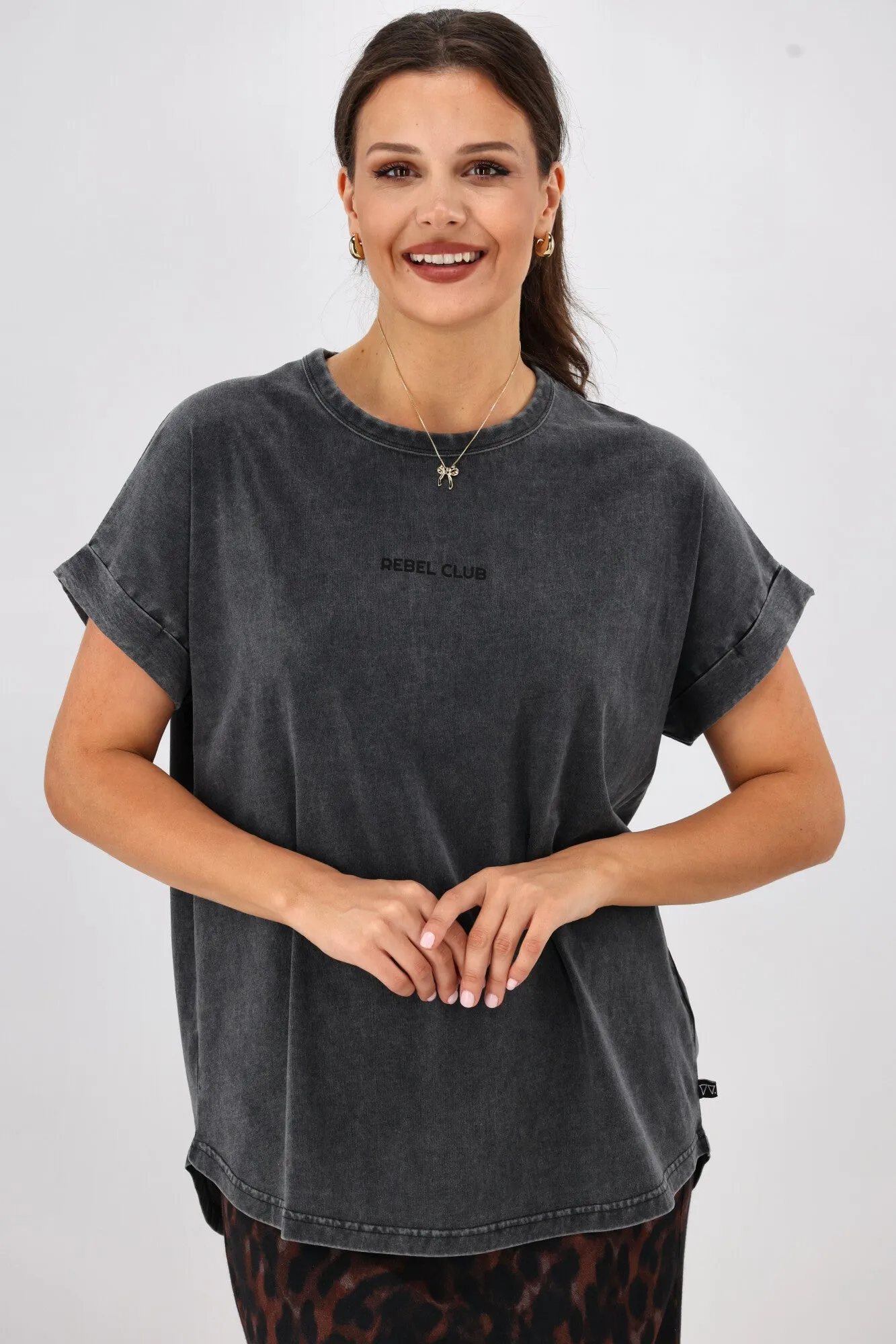 Rebel Club Butterfly Wings Capsleeve Tee Acid Black