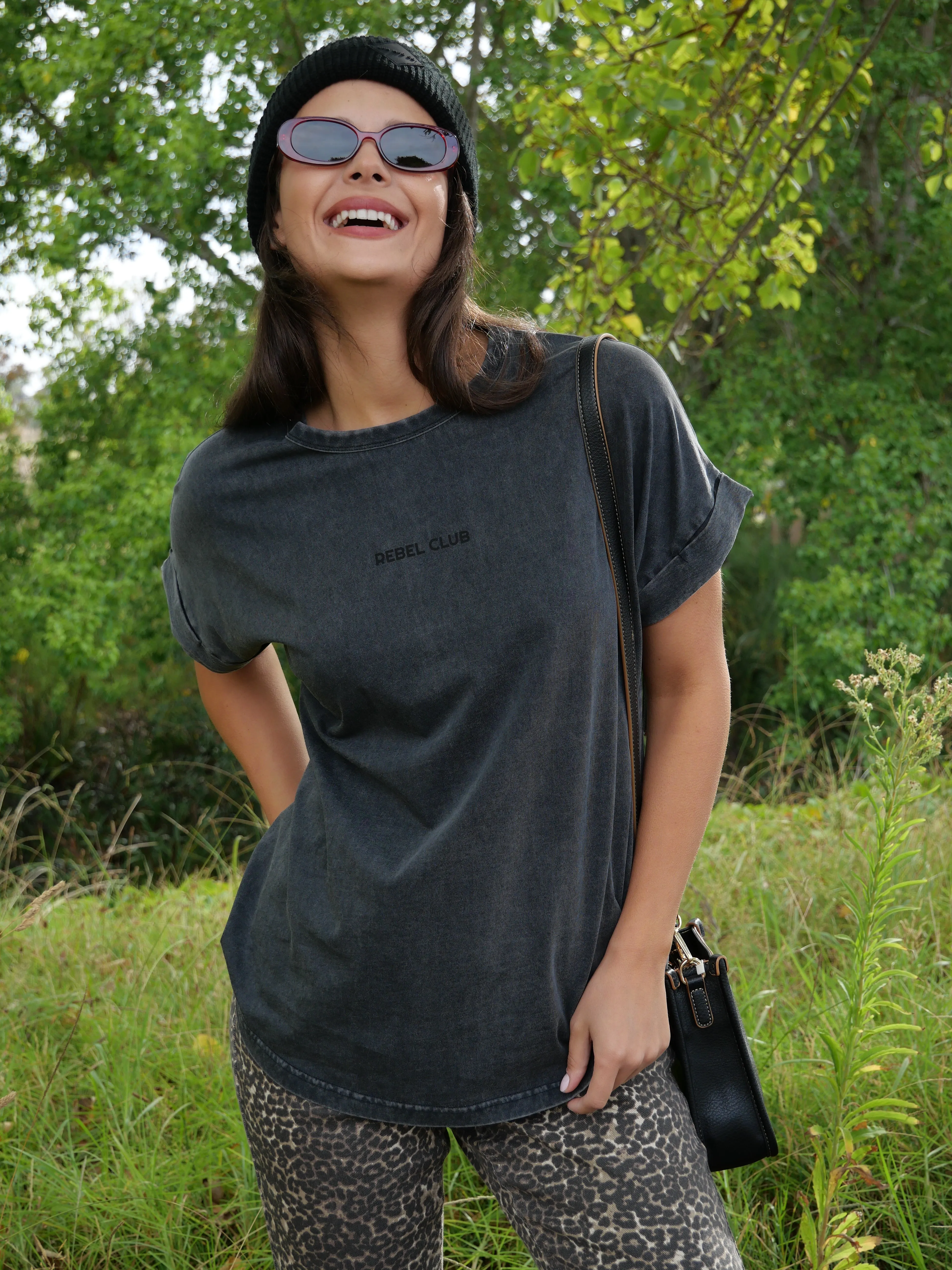 Rebel Club Butterfly Wings Capsleeve Tee Acid Black