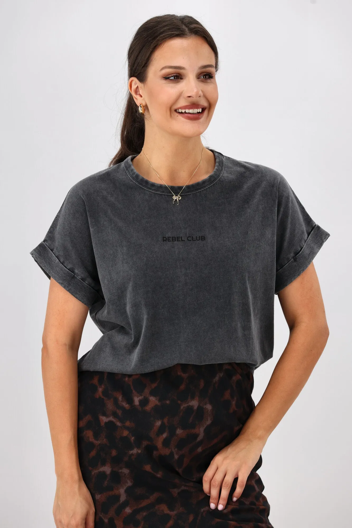 Rebel Club Butterfly Wings Capsleeve Tee Acid Black