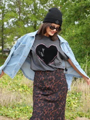 Rebel Club Heart Crush Capsleeve Tee Acid Black
