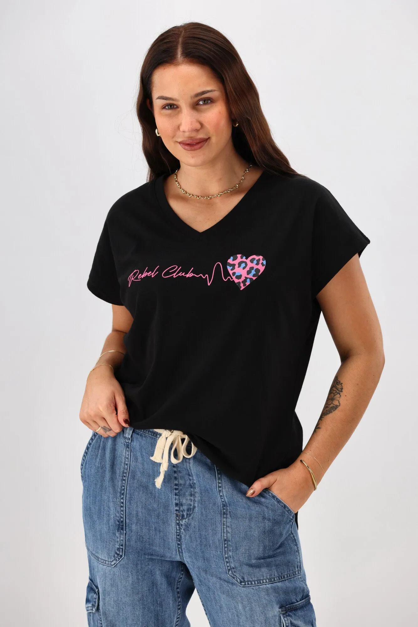 Rebel Club Heartbeat V Tee Black Pre-Order Due Late May