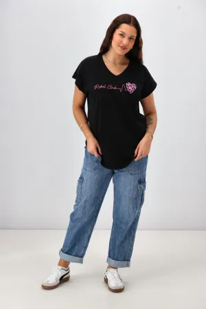 Rebel Club Heartbeat V Tee Black Pre-Order Due Late May
